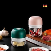 cheap Kitchen Appliances-250mL USB Charging Mini Electric Garlic Chopper Ginger Masher Machine Chili Vegetable Crusher Kitchen Tools