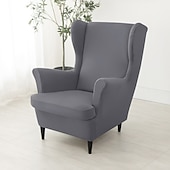 cheap Armchair Cover &amp; Armless Chair Cover-Stretch Wing Chair Cover Set with Ottoman Cover, Burgundy Spandex Stretch Wing Back Chair Cover Removable Machine Washable Armchair Chair Cover for Strandmon Chair