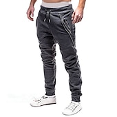 levne Tepláky-Pánské Tepláky Běžci Běžec Kalhoty Šňůrky Elastický pas Elastická manžeta Bez vzoru Pohodlné Prodyšné Ležérní Denní Dovolená Sportovní Módní Černá Světle šedá