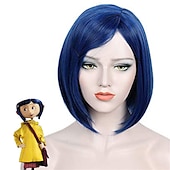 economico Parrucche dei personaggi dei film-Parrucca cosplay blu del film Coraline parrucche di Halloween