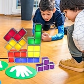 رخيصةأون أضواء الديكور-مصباح ليلي للأطفال قابل للتكديس 7 ألوان ألغاز ثلاثية الأبعاد مصباح مكتبي متشابك للضوء الليلي للأطفال والمراهقين وغرفة النوم لتقوم بها بنفسك كتل إضاءة تانجرام