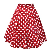 cheap Bottoms-Elegant Polka Dots Classical Skirt A Line Skirt Mini Skirt Printing Women&#039;s Carnival Valentine&#039;s Day Masquerade Vacation Dailywear Bachelorette Party Adults&#039; Skirt Spring &amp; Summer