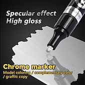 economico pittura, disegno e materiale artistico-1 pennarello argento/gole/rame/bronzo rosso cromato pennarello riflettente a specchio, 4 stili disponibili, perfetto per la decorazione pasquale, perfetto per la decorazione pasquale