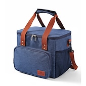 baratos Organizadores para automóveis-lancheira, lancheira isolada de 14l, bolsa térmica expansível de dois andares, bolsa leve à prova de vazamentos com bolso lateral para tecido, terno para homens e mulheres