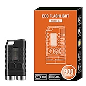 cheap Work Lights-V3 LED Keychain Flashlight with Type-C Rechargeable Torch Mini Keychain LIght with SIde Light Glare Multifunctional Work Light