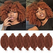 cheap Crochet Hair-Marley Hair 10 Inch 7 Packs Pre Separated Springy Afro Twist Hair Marley Twist Braiding Hair for Faux Locs Crochet Hair Pre Fluffed Spring Twist Hair Synthetic Hair Extensions