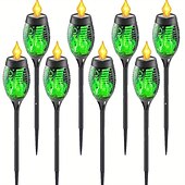 billige Halloween utendørs-solenergi utendørs flimrende flamme lys, halloween jul solar fakkel sti lys vanntett lampe landskap dekorasjon belysning dekorere for utendørs hage sti camping griller