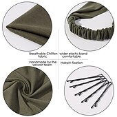 voordelige Accessoires voor haarstyling-1pc sjaal hoofdband voor vrouwen - elastische grote boho driehoek bandana hoofddoeken met clips antislip effen kleur haar hoofddoek voor tienermeisjes