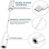 levne Kabely pro mobilní telefony-konektor usb c na 3,5 mm samičí jack náhlavní souprava adaptér pro sluchátka sluchátka mikrofon drátový aux kabel samec typ c na 3,5 mm audio převodník