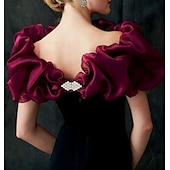 preiswerte Wraps für Hochzeitsgäste-Tücher Damen Wickel Pure Elegant Ärmellos Tüll Hochzeitswickel mit Blüte für Party Frühling  Sommer sich beeindrucken