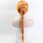economico Parrucche di Coppia-Parrucca da donna Shrek Princess Fiona The Monster Finona Gioco di ruolo Parrucca arancione con capelli intrecciati Parrucche di Halloween