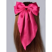 economico Accessori per acconciature-1pc clip dell&#039;arco dei capelli per le donne grandi fiocchi di capelli in raso clip a coccodrillo a coda lunga grande fiocco di capelli accessori per capelli delle ragazze fascino del partito di