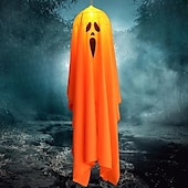 cheap Hallowen Prop Lighting-Halloween Lighted Ghost Horror Creepy Props Fabric Lantern Pumpkin Halloween Decoration Garden Patio Ghost Festival Decoration 4.5V IP42