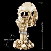 cheap Hallowen Prop Lighting-Halloween Skull Candelabra Creative Ghost Head Skull Hand Scented Candle Holder Personality Atmosphere Ornaments, Table Decoration Home Ornaments,goth,Gnome Statue Zombie Gnome Statue ,Fantastic Ornaments Skull ,Skull Head Creative Trick