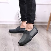 cheap Slip-On Casual Shoes-Men's Brown Mesh Slip-On Walking Shoes with Breathable Upper and Cushioned Sole, Lightweight Casual Loafers for Summer Travel, Driving and Daily Wear