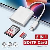 cheap USB Hubs-Dual Sd Card Reader Supports SD and TF Card Trail Portable Micro Sd Card Reader No Application Required for Camera iPhone iPad