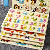 olcso Kirakós játékok-körömfogó tábla puzzle gyerekeknek montessori korai oktatás fajátékok alfanumerikus gyümölcs alakú kognitív kirakó