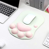 abordables Tapis de Souris-Tapis de souris 3d ergonomique avec repose-poignet patte de chat mignon repose-poignet en silicone doux et confortable tapis de souris tapis de poignet anti-dérapant pour ordinateur jeu d&#039;ordinateur