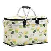 abordables Organizadores para coche-Cesta de picnic con asa plegable aislada para picnic de alta calidad de 24 l