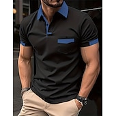 ieftine Polo clasic pentru bărbați-Bărbați Polo cu nasturi Tricou POLO Casual Concediu Rever Manșon scurt Modă De Bază Simplu Clasic Vară Fit regulat Albastru Ceruliu Deschis Negru Alb Albastru Marin Închis Maro Kaki Polo cu nasturi