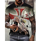 economico Magliette con stampa animale-Per uomo Pop art Animali Leone maglietta Manica corta maglietta Stampa 3D Girocollo Camicia Vintage Di tendenza Originale Esterno Giornaliero Sport Nero Nero rosso Blu Primavera estate Abbigliamento