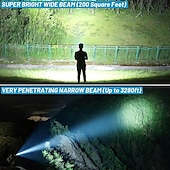 cheap Flashlights-Rechargeable Flash Light Flashlights High Lumens, 200000 Lumens Super Bright LED Tactical Flashlight, 5 Modes IPX6 Waterproof, Powerful Handheld Flashlights for Camping Emergency Outdoor