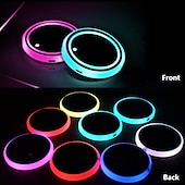 cheap Decorative Lights-Smart Luminous Water Coaster LED Car Cup Holder Lights 7 Colors Changing USB Charging Mat Waterproof Cup Pad Interior Atmosphere Lamp Decoration Light for Oktoberfest Car Accessories 1pc