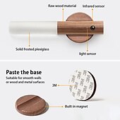 abordables éClairage d&#039;intérieur-led pir capteur de mouvement humain applique usb bâton en bois déplacer la lumière de nuit magnétique couloir armoire garde-robe lumière décor à la maison lumière