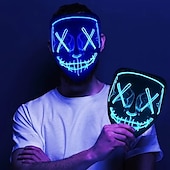 cheap Halloween 2024-Halloween Light Mask LED Full Face Mask  Clown Glow Mask For Children For Adult  For Party for Halloween