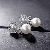 abordables Accesorios y más-Mujer Pendientes cortos Pendients de aro Pendientes con clip Retro Gota Elegante Vintage Sencillo Dulce Perla Artificial Aretes Joyas # 1 / # 2 / # 3 Para Fiesta Calle Diario Festivos Festival 1 Par
