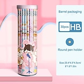 billiga Pennor-30st/50st söt tecknad penna grundskoleelever säkra giftfria blyfria elever med dagisbarn hb penna med suddgummi, gå tillbaka till skolan