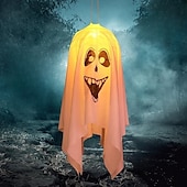 cheap Hallowen Prop Lighting-Halloween Lighted Ghost Horror Creepy Props Fabric Lantern Pumpkin Halloween Decoration Garden Patio Ghost Festival Decoration 4.5V IP42