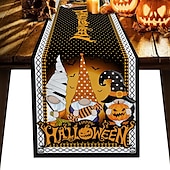 cheap Table Runners-Pumpkin Table Runner Halloween Fall Burlap Tablerunner Farmhouse Indoor Table Autumn Decoration Table Flag Decor For Dining Weddig Party Holiday
