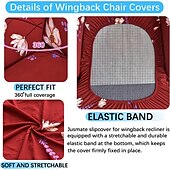 baratos Tampa da poltrona e capa de cadeira sem braço-capas de cadeira de asa capas de sofá elástico spandex capas de poltrona com almofada de assento capa de almofada padrão de impressão de braços protetor de móveis de tecido para sala de estar cadeira
