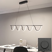 economico Design della linea-moderna illuminazione a sospensione a led, lampadario a led lineare lampada ad onda, lampada a sospensione a led 30w per sala da pranzo isola cucina zona colazione soggiorno 85-265v