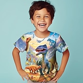 cheap Boy&#039;s 3D Animals-Boys&#039; 3D Graphic Animal Dinosaur T shirt Tee Short Sleeve 3D Print Summer Spring Active Sports Fashion Kids 3-12 Years Outdoor Casual Daily Regular Fit