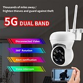 cheap Outdoor IP Network Cameras-HD 1080P 5G WiFi IP Camera Wireless Speed Dome PTZ CCTV IR Outdoor NetCam Monitoring Auto Tracking Full Color Night Vision Security Camera NetCam