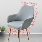 voordelige Fauteuil deksel en armloze stoelhoes-keukenstoelhoes effen kleur garengeverfde polyester kussenovertrekken
