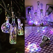 halpa Aurinkoenergiakäyttöinen-oktoberfest aurinkoviinipullo timantti korkki valot 20 leds kuparilanka ulkona vedenpitävä satunauha valo puutarha häät sisäpihan koristelu 78,74 tuumaa