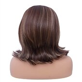 economico Parrucche storiche-Parrucca Corto Marrone Misto con Frangia Retro Bouffant Parrucche a Nido d&#039;Api adatta per Costume Anni &#039;80 o Festa di Carnevale Parrucche di Halloween