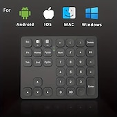 abordables Teclados-Teclado numérico bt de 36 teclas, teclado numérico inalámbrico recargable, teclado numérico ultrafino para ordenador portátil ipad