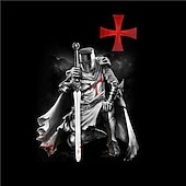  Per uomo Grafico Cavalieri Templari Maglietta Magliette dei Cavalieri Templari Manica Corta maglietta Stampa 3D Girocollo Camicia Vintage Moda Designer All'aperto Quotidiano Sportivo Rosso Blu Viola