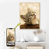ieftine Imprimate Oameni-Pânză personalizată de artă de perete, tipărituri și poster personalizate de portrete de familie - poster personalizat de familie 30x40cm/12''x16'' cadou personalizat de Valentine făcut la comandă