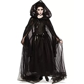billiga Onda Häxor-häxa Djävul Ghost Bride halloween Cosplay-kostym Festklädsel Maskerad Valborgsmässoafton Kläder Cosplay Vuxna Dam Maskerad Mardi Gras Prestanda Fest Halloween Enkla Halloween kostymer Klä ut