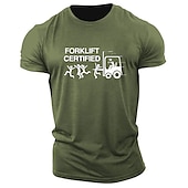preiswerte Herren -Grafik -T -Shirt-Herren Buchstabe Grafikdrucke T Shirt Grafischen T-Shirt 100% Baumwolle Kurzarm Grafik Hemd Khaki Armeegrün Grau Bequemes T-Shirt Outdoor Straße Modedesigner-Kleidung