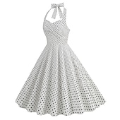 olcso Ruhák-Retró 1950-es Rockabilly A-Line ruha Swing ruha Pánt Pöttyös Női Álarcos mulatság Alkalmi / Napi Lánybúcsú Felnőttek Ruha Hazatérő ruhák Tavaszi nyár