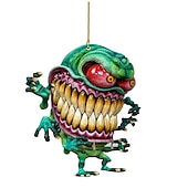 economico Ornamenti e pendenti per auto-Ciondolo per auto a forma di mostro a grande bocca 2PCS modello di bambola piatta in acrilico statua di topo pazzo Rat Fink alla guida accessori per auto Halloween decorazioni per casa