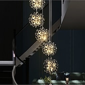 abordables Lustres uniques-lustres en cristal de luxe cluster designsputnik lustre plafonnier or suspension pour salle à manger, cuisine, salon, restaurant (or, 18/36-lumière) 110-240v