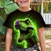 abordables Animaux 3D pour Garçon-Garçon 3D Graphic Animal Dinosaure T-shirt Tee-shirts Manche Courte 3D effet Eté Printemps Actif Sportif Mode Enfants 3-12 ans Extérieur Casual du quotidien Standard