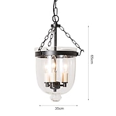 economico Luci a sospensione-lampade a sospensione retro oro rame nero 3 luci appese luce stile industriale paralume in vetro trasparente lampadario illuminazione a soffitto per soggiorno studio apparecchio di illuminazione per